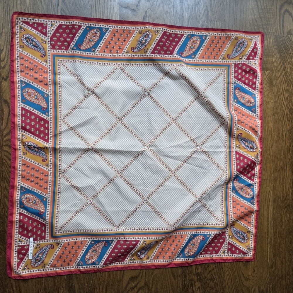 Manzoni Colorful  Print Scarf 30×29in.